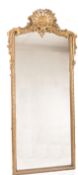LARGE 19TH CENTURY GESSO FRAMED WALL MIRROR