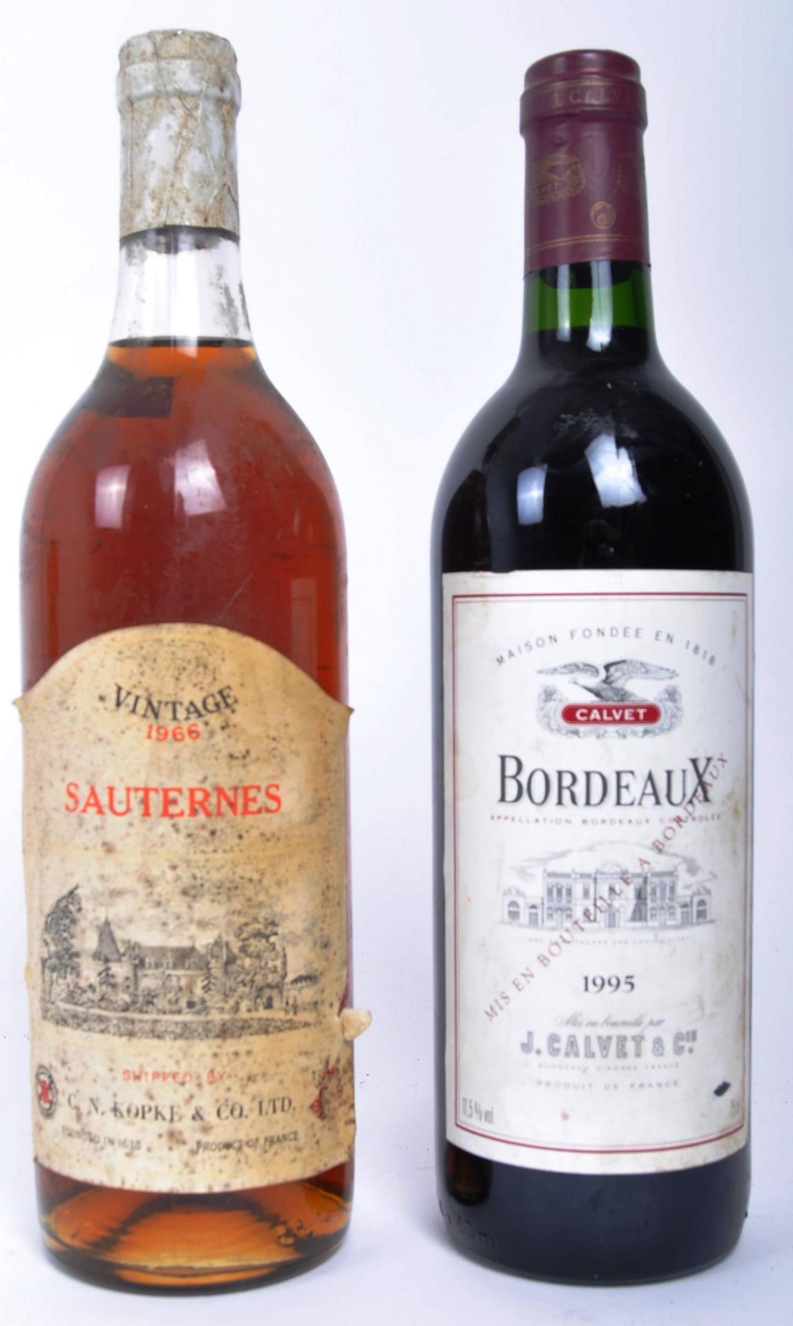 1966 SAUTERNES 75CL WINE TOGETHER WITH 1995 CALVET BORDEAUX