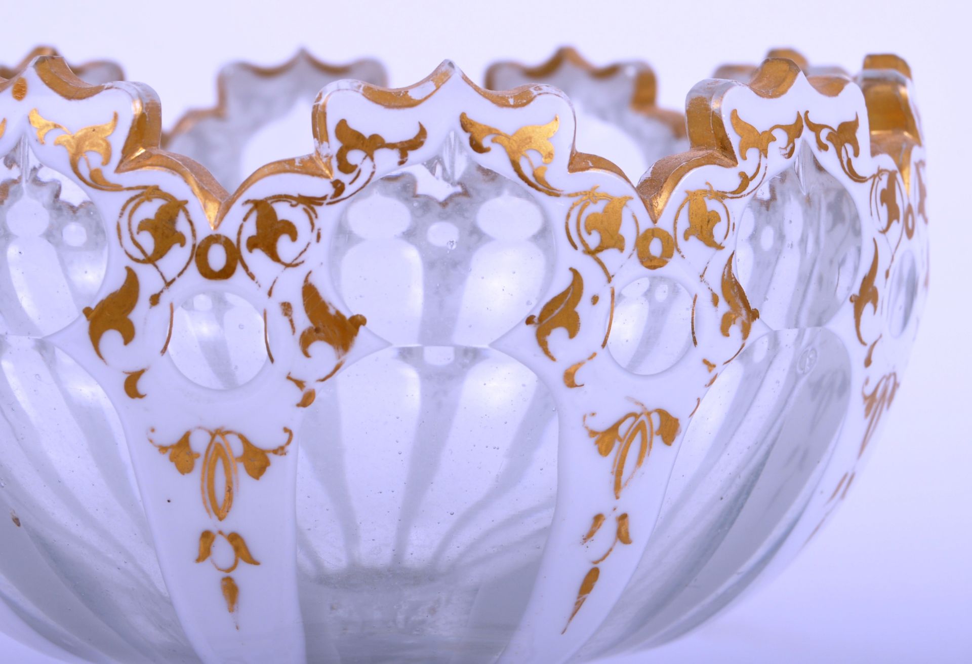 VICTORINA BOHEMIAN CUT GLASS ENAMEL CHALICE GOBLET - Image 5 of 8