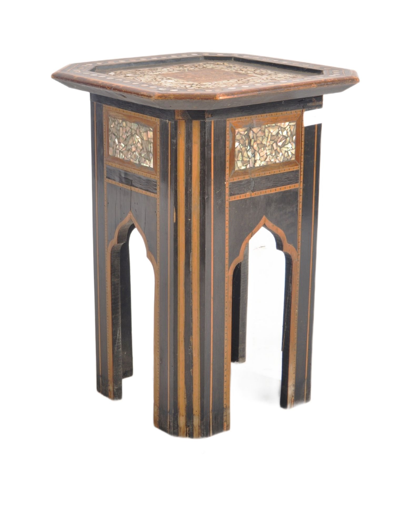 19TH CENTURY MIDDLE EASTERN ISLAMIC INLAID TABLE STAND