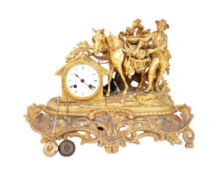 19TH CENTURY FRENCH ORMOLU GILT MANTEL CLOCK