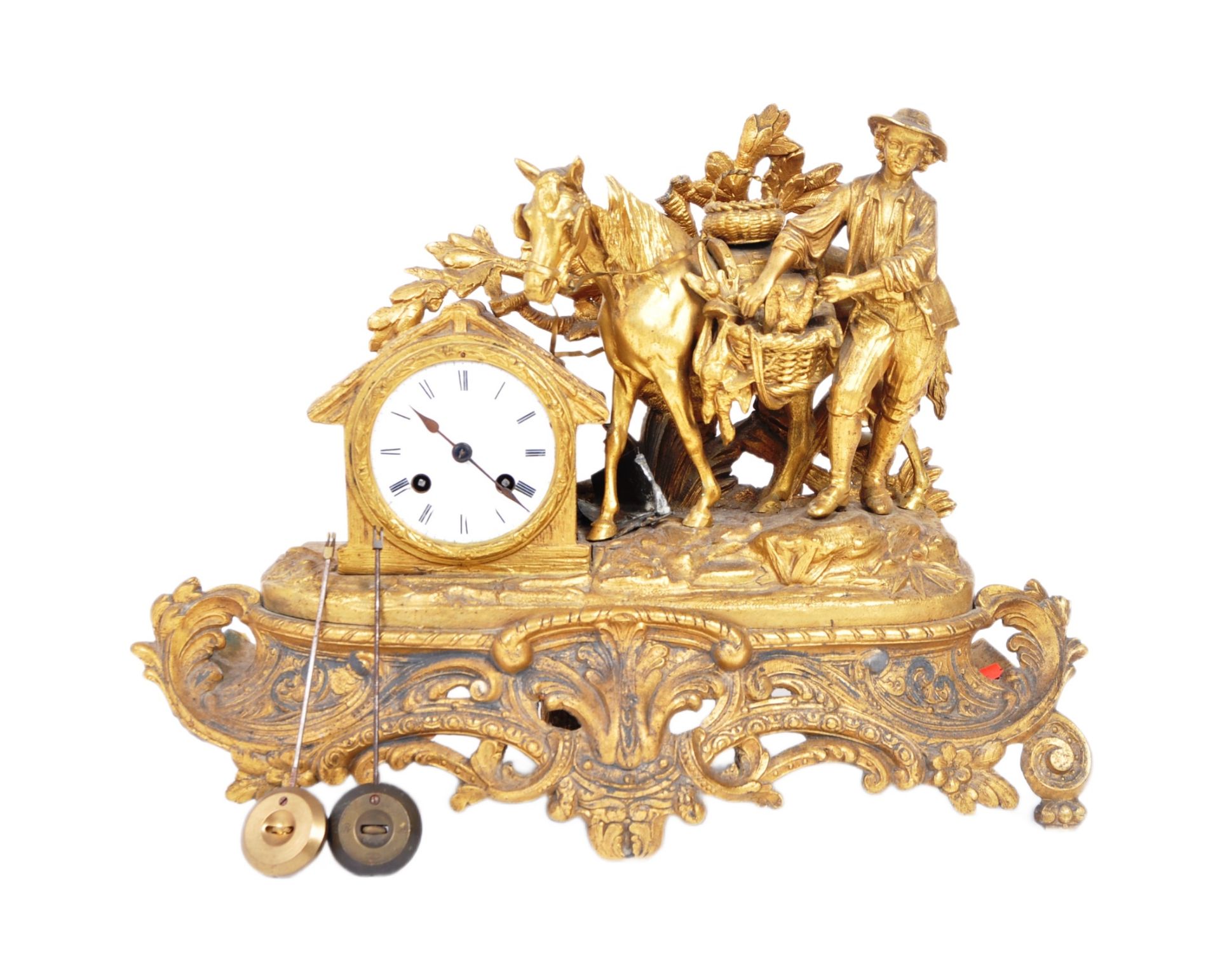 19TH CENTURY FRENCH ORMOLU GILT MANTEL CLOCK