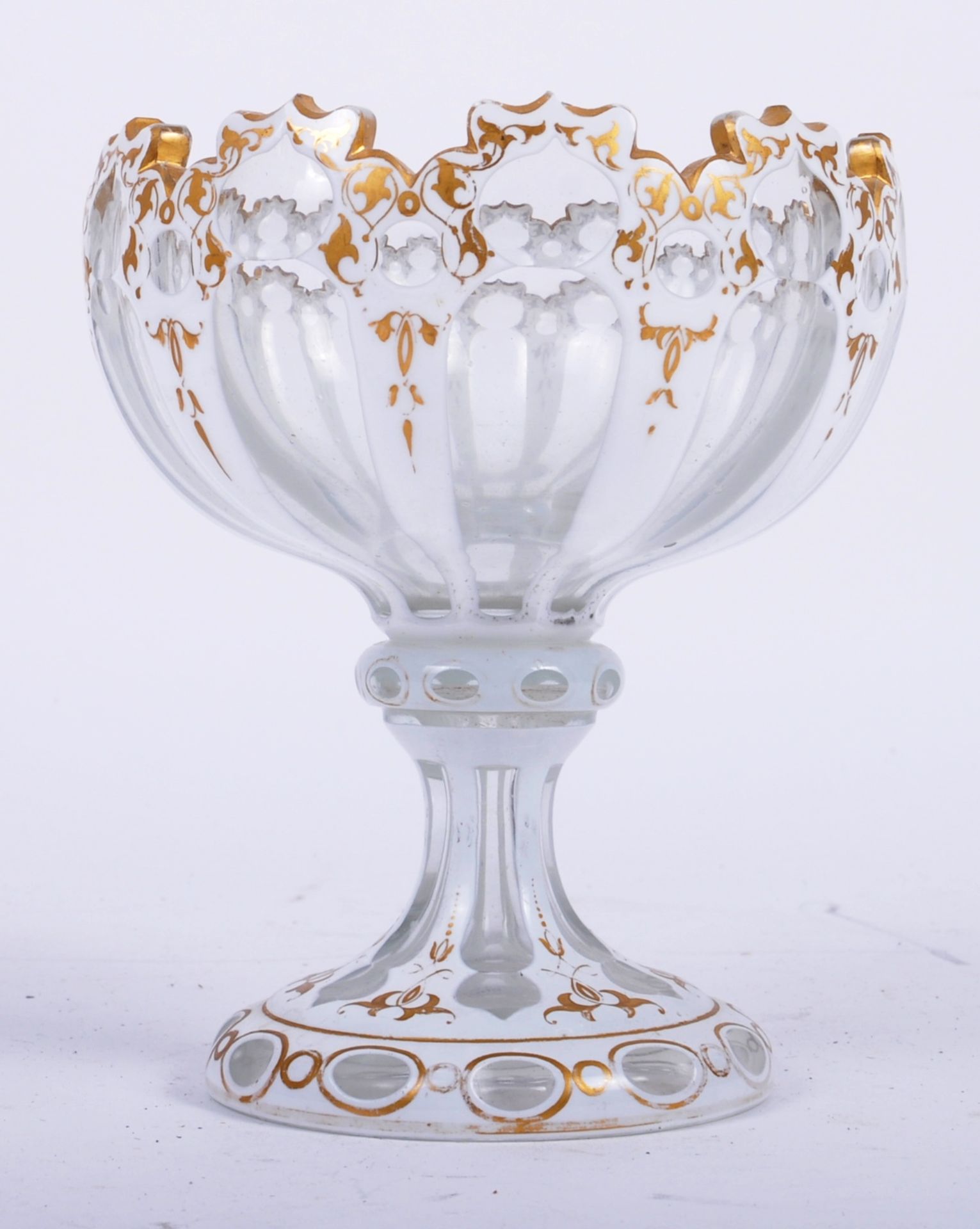 VICTORINA BOHEMIAN CUT GLASS ENAMEL CHALICE GOBLET - Image 2 of 8