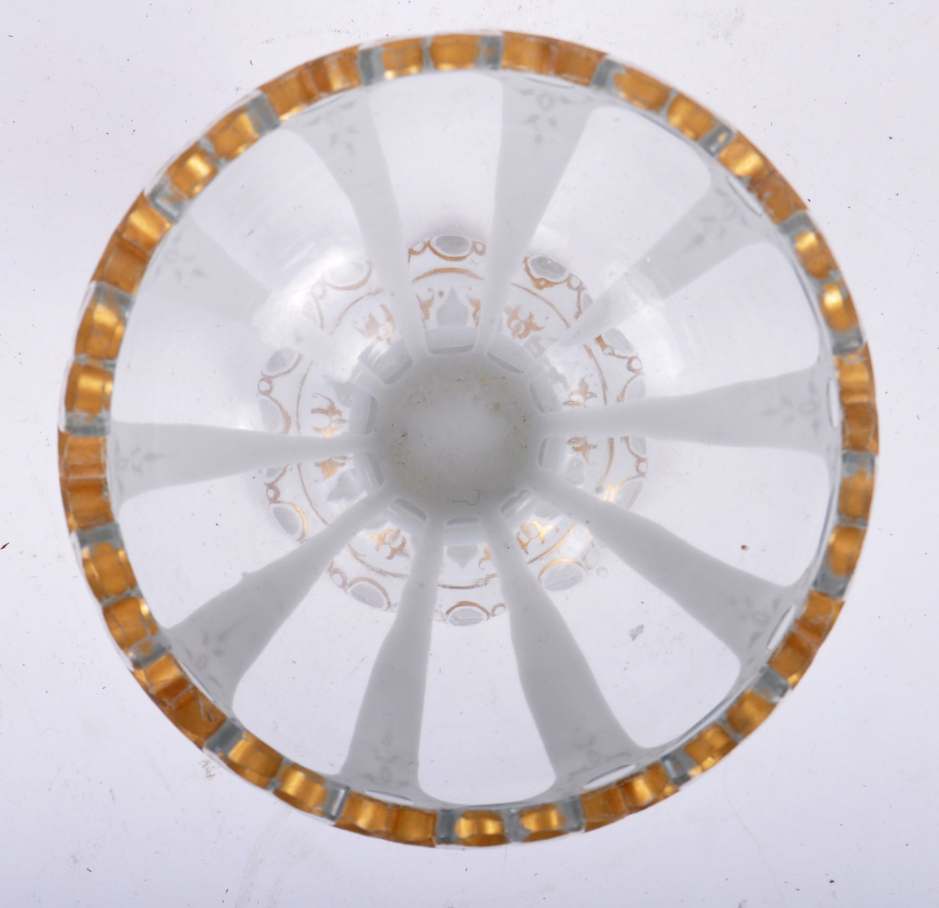 VICTORINA BOHEMIAN CUT GLASS ENAMEL CHALICE GOBLET - Image 3 of 8