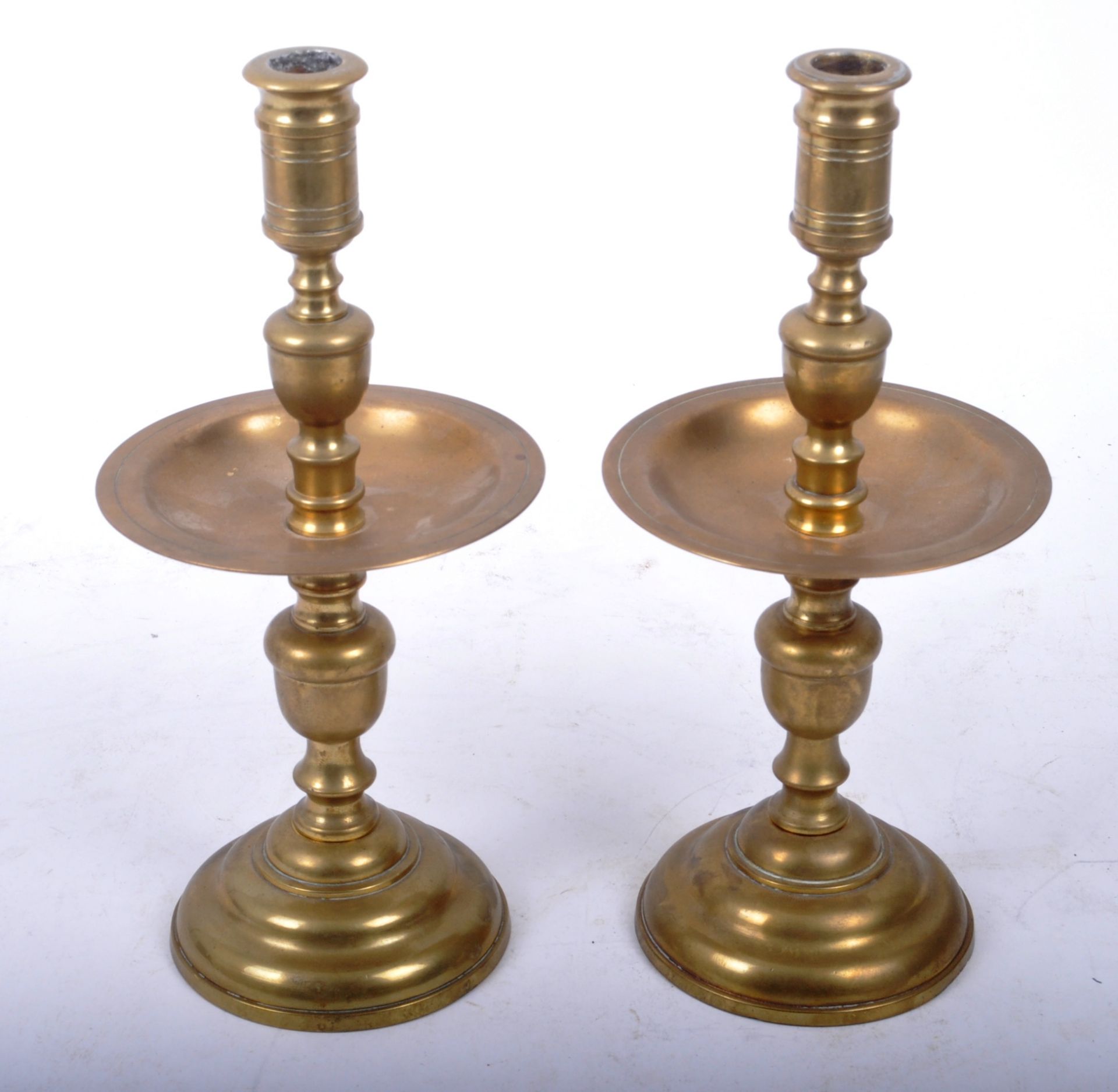 PAIR OF 18TH CENTURY DUTCH BRASS CANDLESTICKS - Image 2 of 6