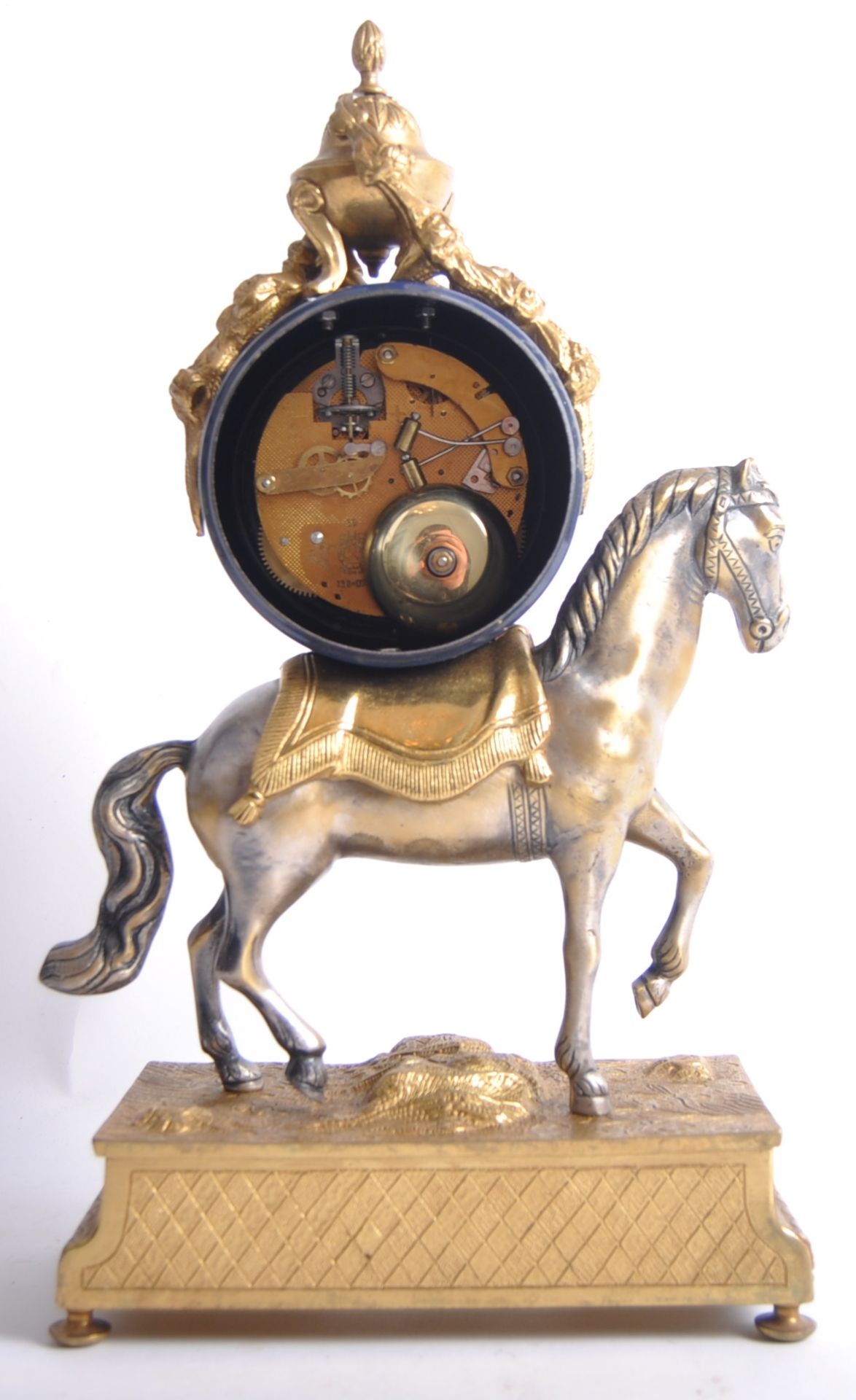 ITALIAN GILT METAL IMPERIAL MANTEL CLOCK - Image 4 of 7