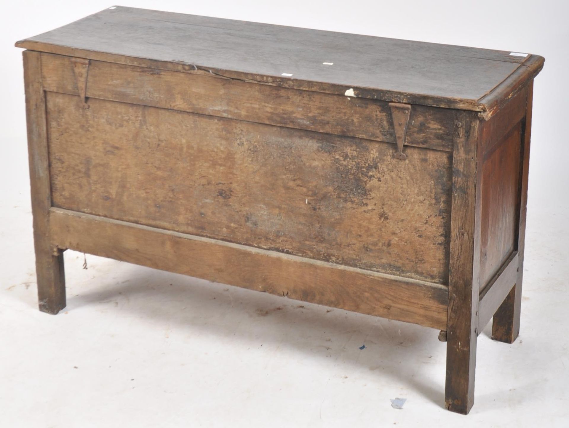 17TH CENTURY COMMONWEALTH OAK MULE CHEST COFFER CHEST - Image 9 of 9