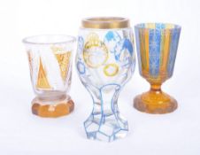 COLLECTION OF CZECH GLASS MOSER MANNER WINE GOBLETS