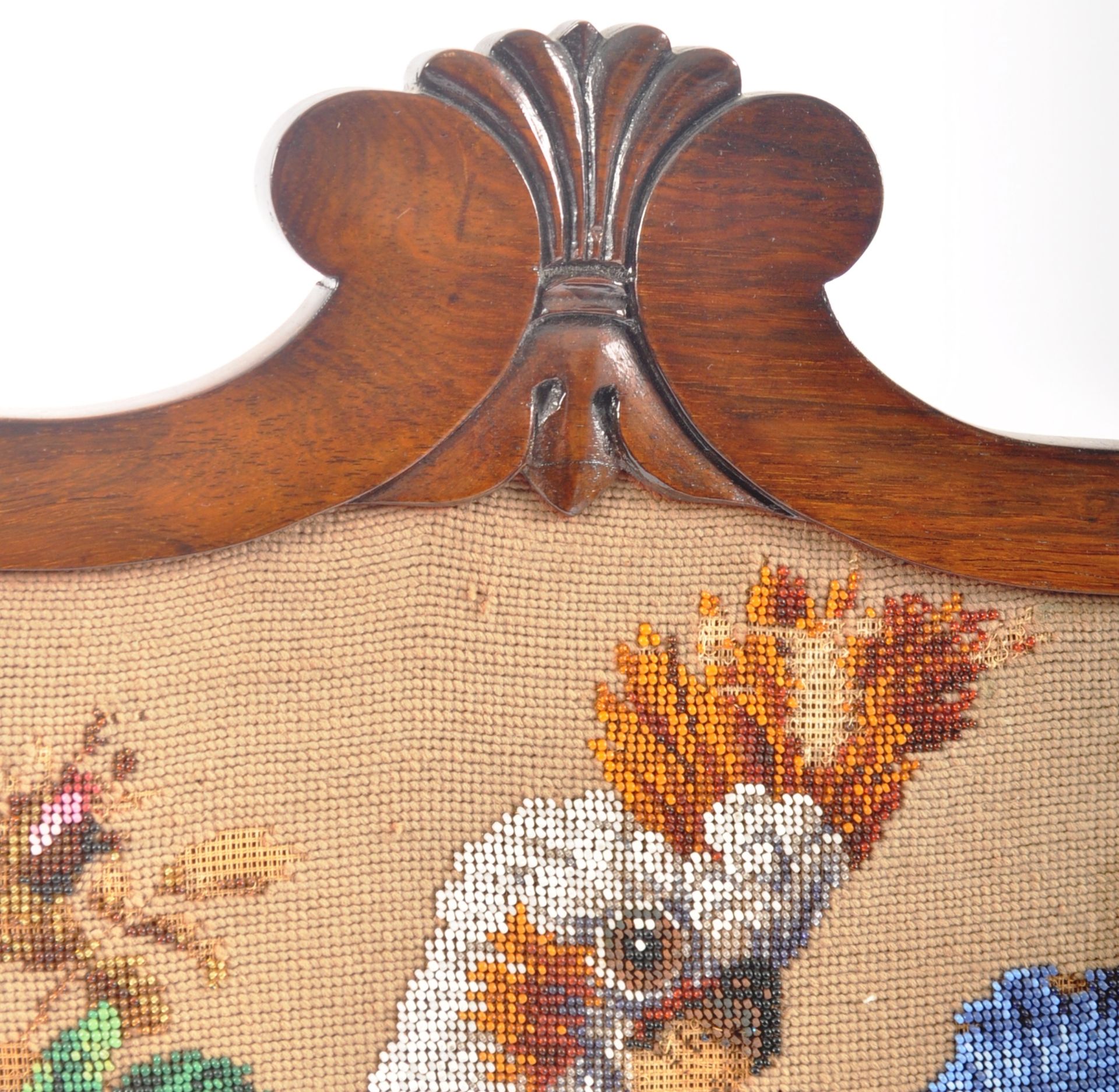 VICTORIAN MAHOGANY & BRASS NEEDLEPOINT POLE SCREEN - Image 2 of 6