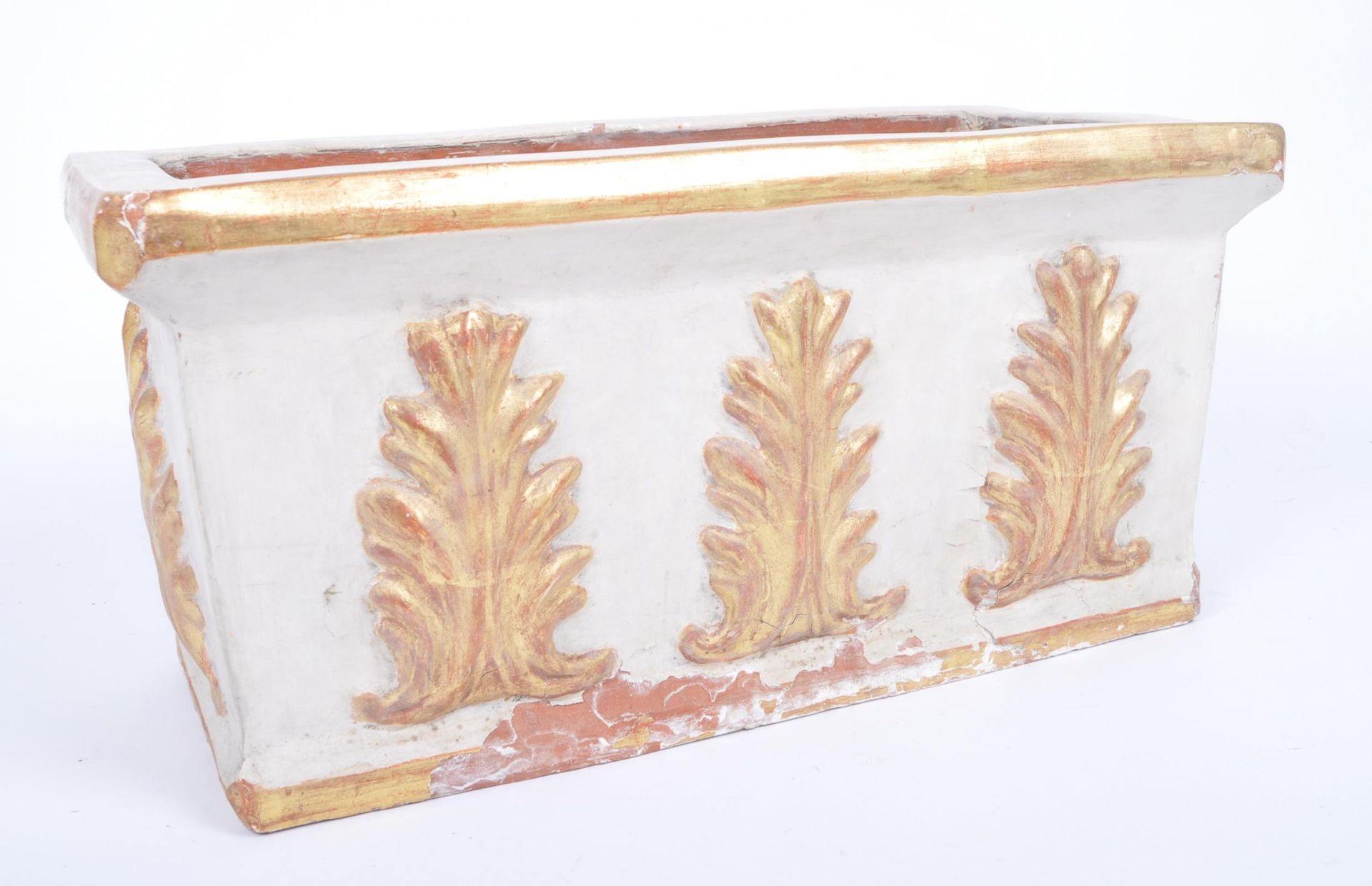 MIDCENTURY NEOCLASSICAL GILDED TERRACOTTA PLANTER - Image 2 of 6