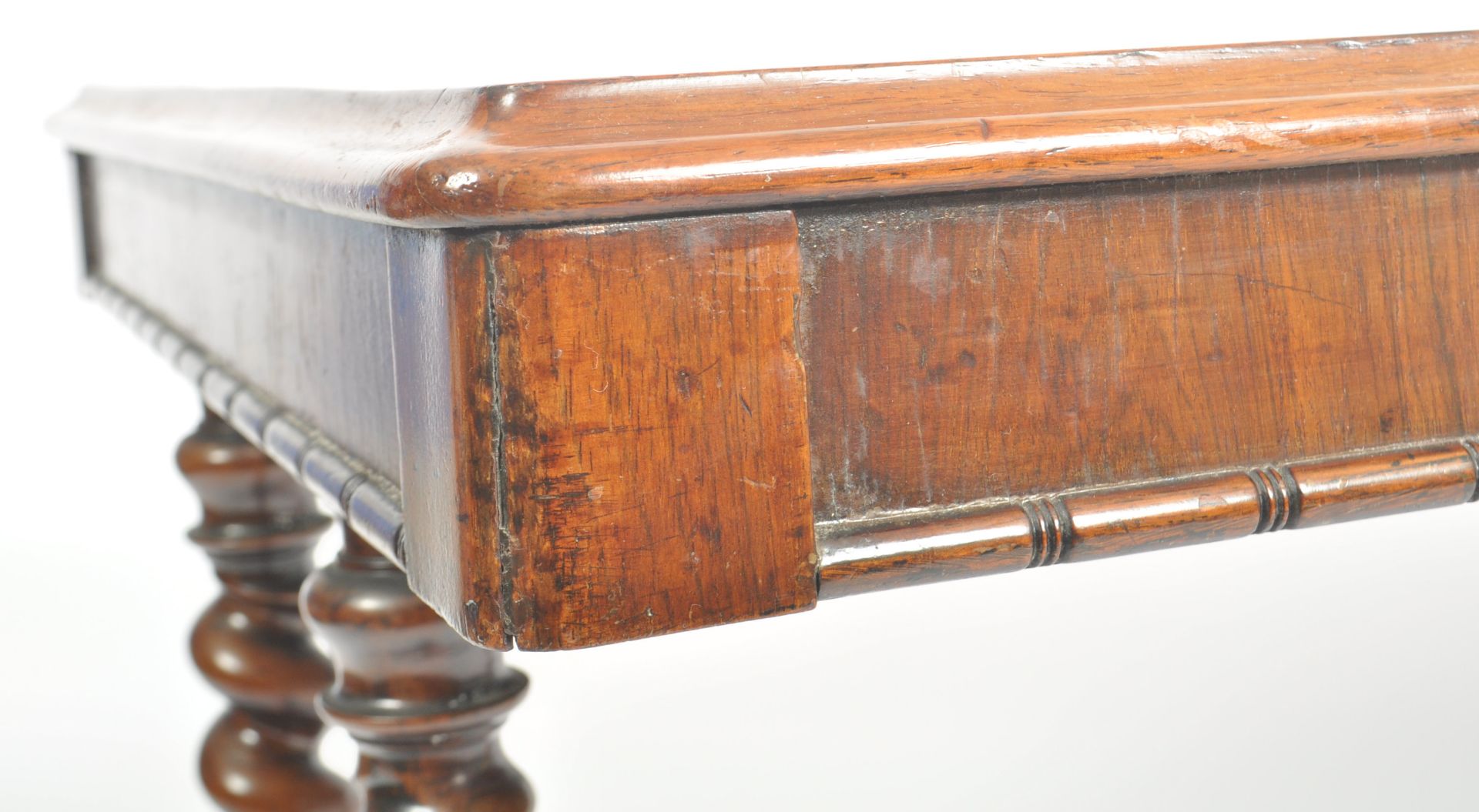 19TH CENTURY WILLIAM IV ROSEWOOD LIBRARY WRITING TABLE DESK - Image 3 of 5