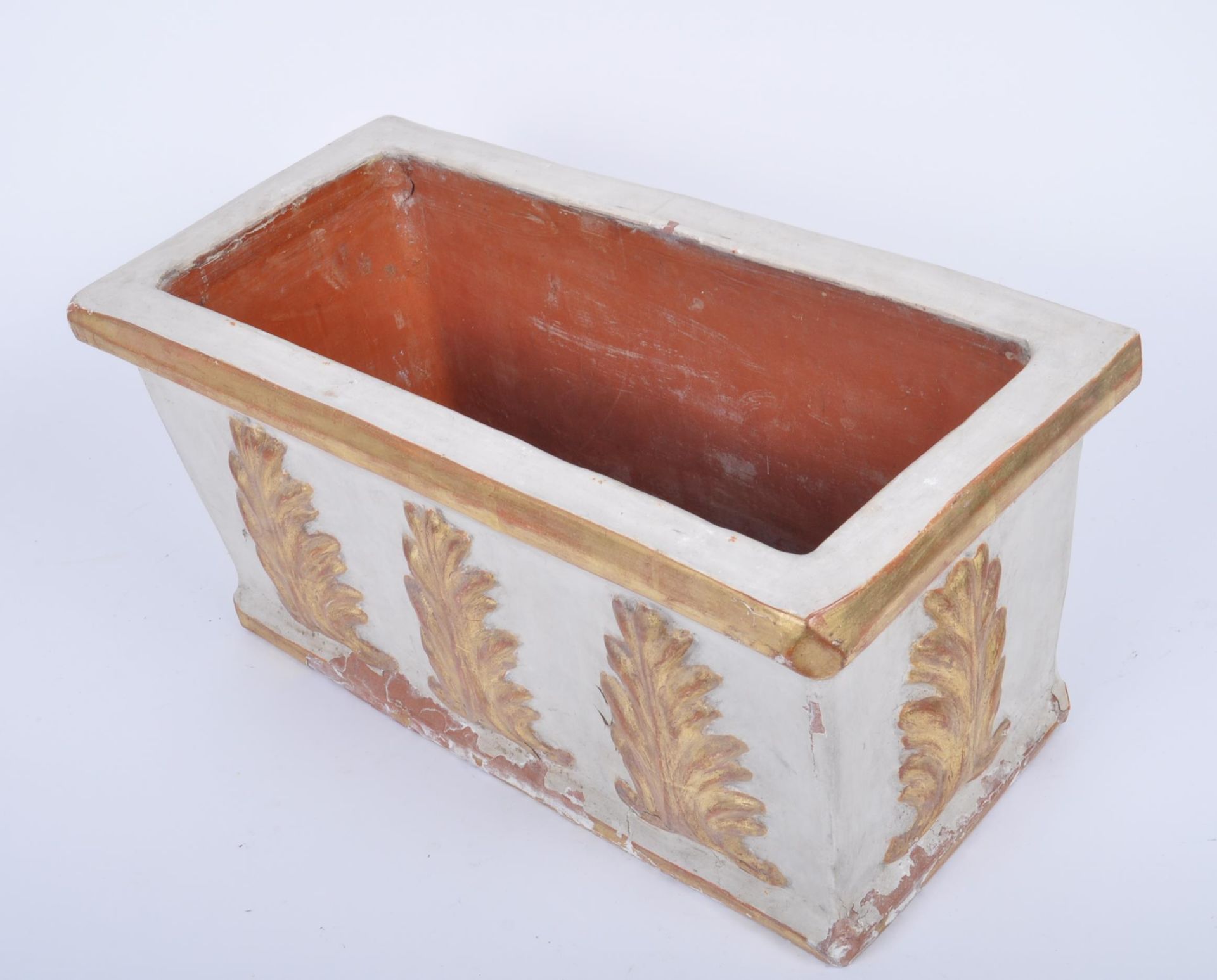 MIDCENTURY NEOCLASSICAL GILDED TERRACOTTA PLANTER - Image 4 of 6
