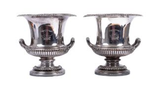 PAIR 19TH CENTURY SHEFFIELD PLATE WINE COOLERS - SHIPPING INTEREST