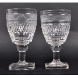 REGENCY ERA CIRCA 1820 CRYSTAL DIAMOND CUT WINE GLASSES