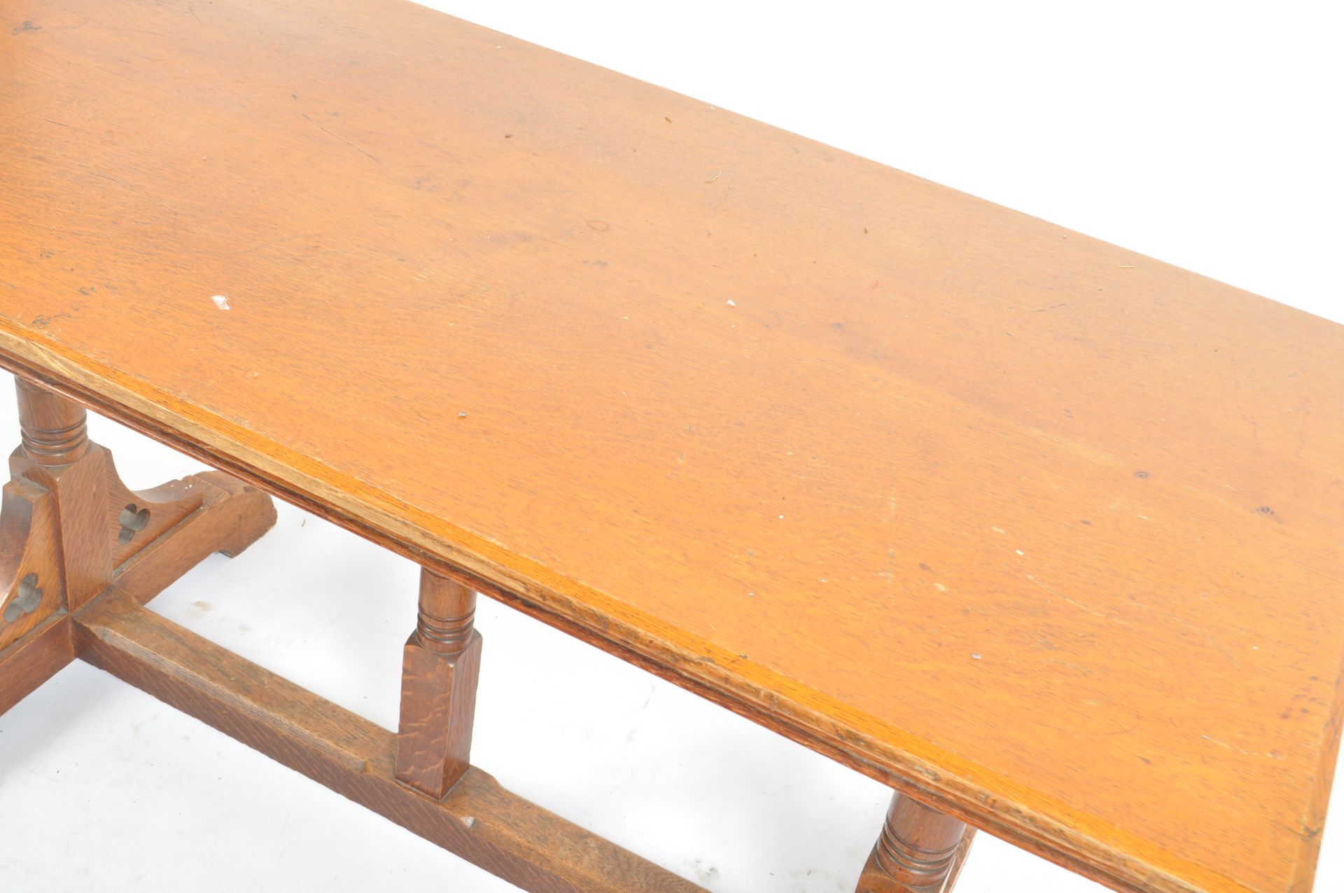 LATE 19TH CENTURY GOTHIC PUGIN ARTS & CRAFTS REFECTORY TABLE - Image 2 of 6