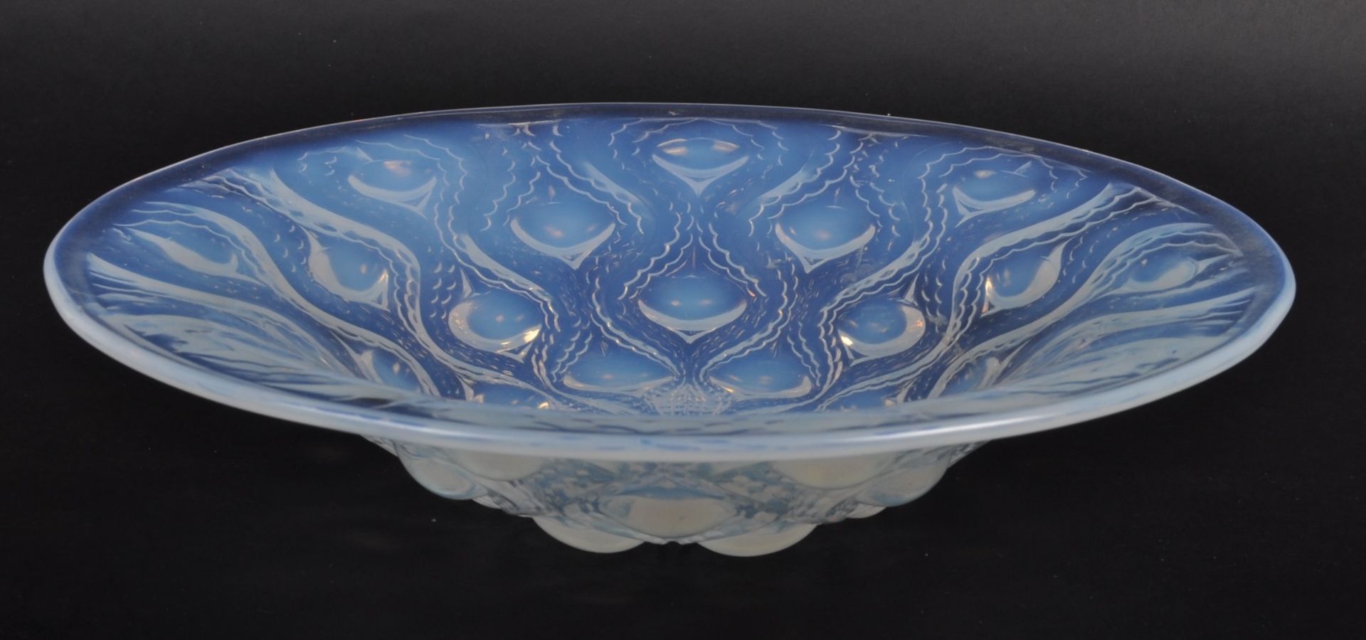 RENE LALIQUE - FRENCH 1930S OPALESCENT GLASS SPOTTED DISH
