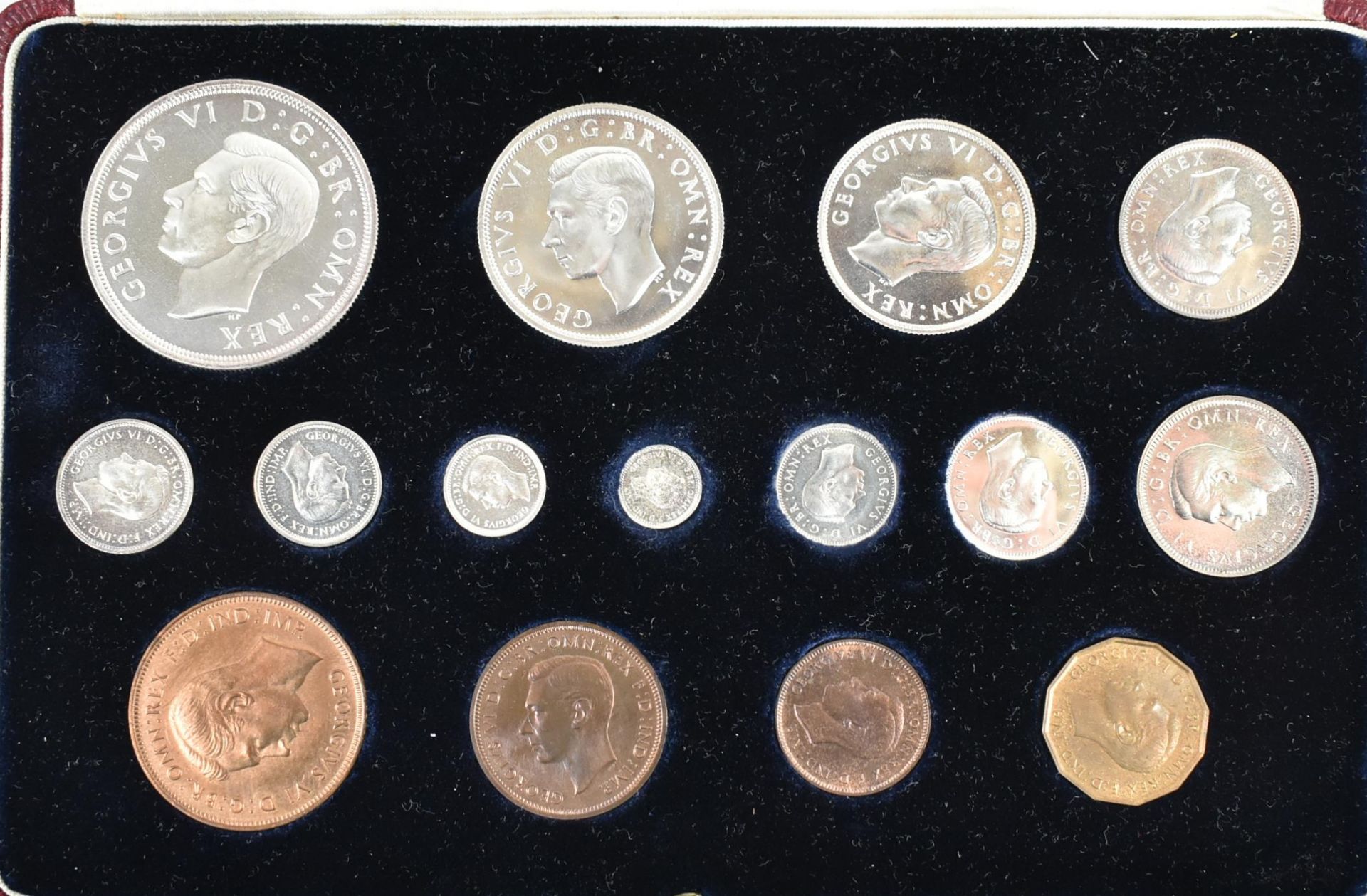 1937 - 15 PROOF SPECIMEN COINS SET IN LEATHER CASE - Bild 3 aus 4