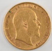 EDWARD VII 1905 22CT GOLD FULL SOVEREIGN COIN