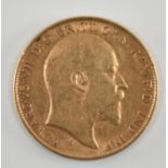 EDWARD VII 1906 22CT GOLD HALF SOVEREIGN COIN