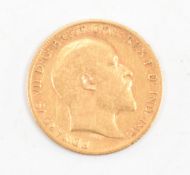 EDWARD VII 1906 22CT GOLD HALF SOVEREIGN