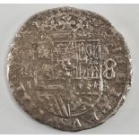 PHILIP IV 1659 SILVER 8 REALES COIN