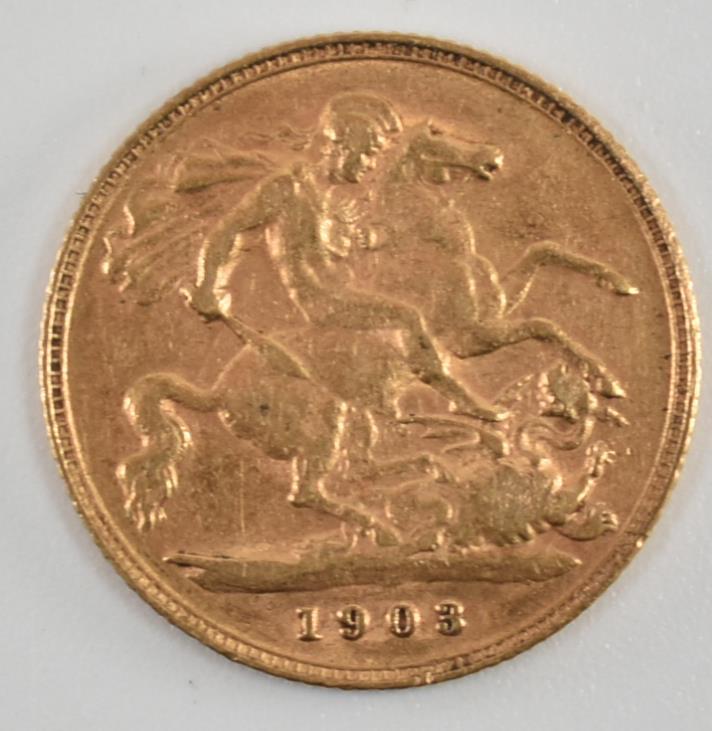 EDWARD VII 1903 22CT GOLD HALF SOVEREIGN COIN - Image 2 of 2