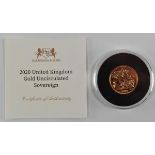 ELIZABETH II 2020 22CT GOLD UNCIRCULATED FULL SOVEREIGN