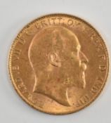 EDWARD VII 1906 22CT GOLD HALF SOVEREIGN COIN