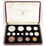 1937 - 15 PROOF SPECIMEN COINS SET IN LEATHER CASE