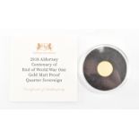 A 2018 ALDERNEY CENTENARY END OF WWI 22CT MATT QUARTER SOVEREIGN