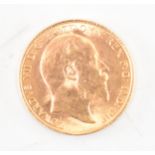 EDWARD VII 1909 22CT GOLD HALF SOVEREIGN