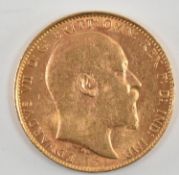 EDWARD VII 1904 22CT GOLD FULL SOVEREIGN COIN