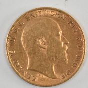 EDWARD VII 1906 22CT GOLD HALF SOVEREIGN COIN