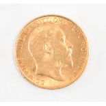 EDWARD VII 1906 22CT GOLD HALF SOVEREIGN