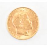 EDWARD VII 1908 22CT GOLD HALF SOVEREIGN