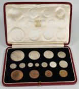 1937 - 15 COIN PROOF SPECIMEN COINS SET IN LEATHER CASE