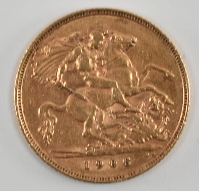 EDWARD VII 1906 22CT GOLD HALF SOVEREIGN COIN - Image 2 of 2