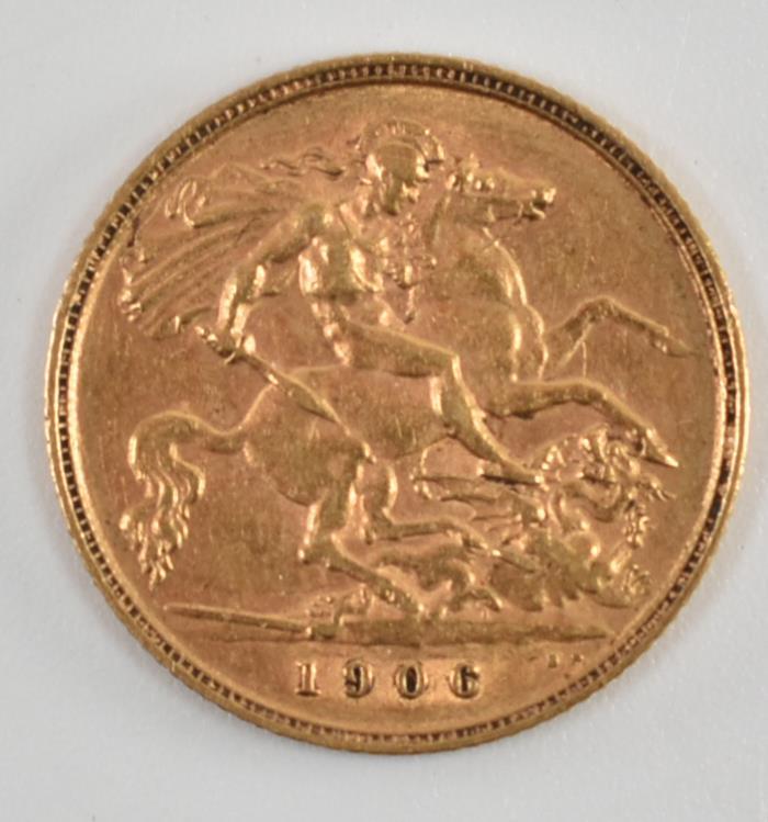 EDWARD VII 1906 22CT GOLD HALF SOVEREIGN COIN - Image 2 of 2