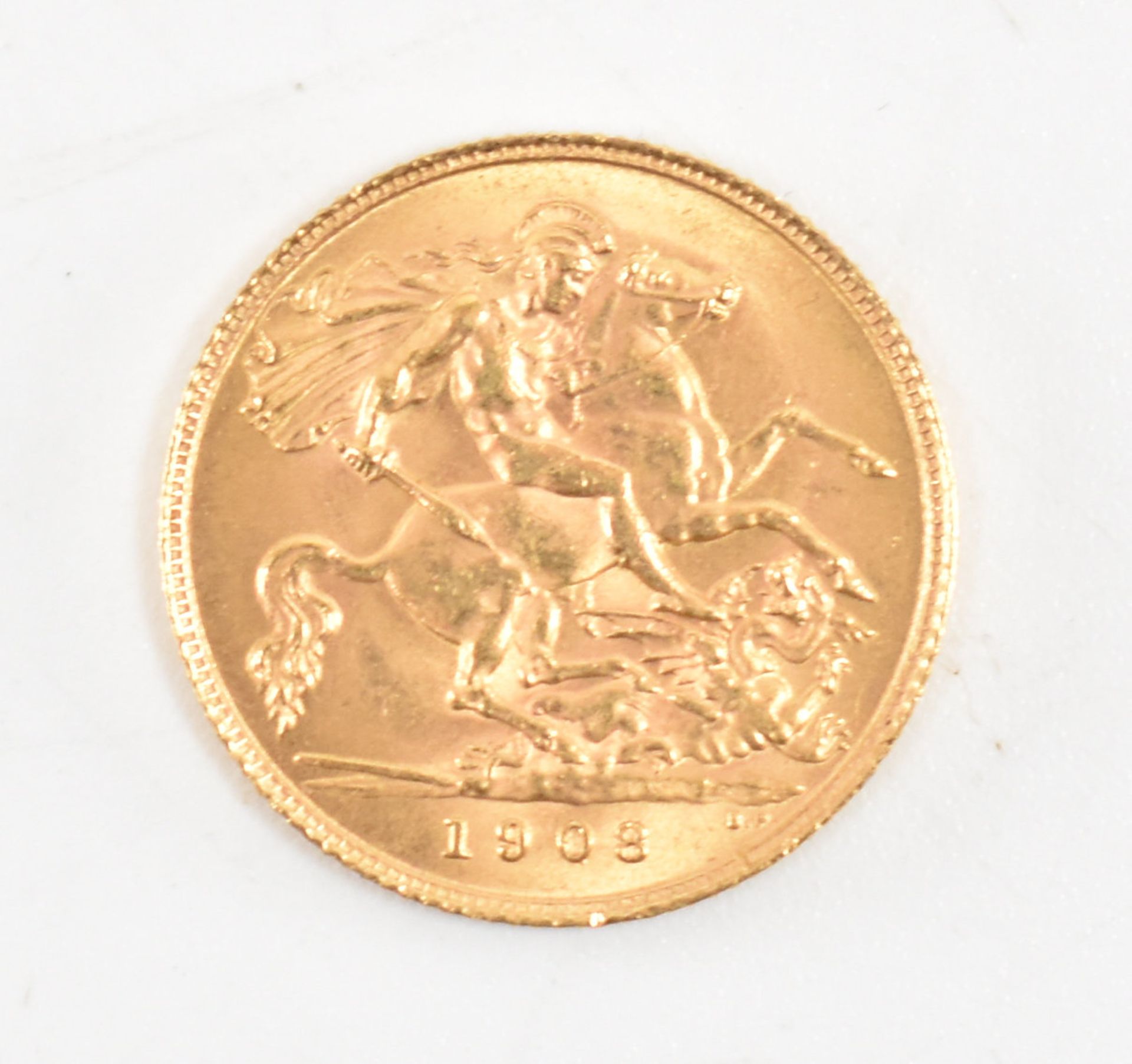 EDWARD VII 1908 22CT GOLD HALF SOVEREIGN - Image 2 of 2