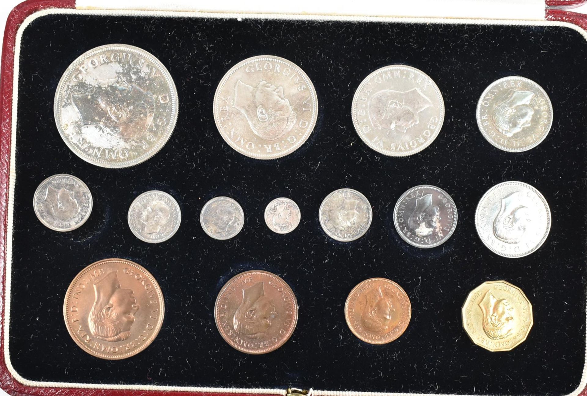 1937 - 15 COIN PROOF SPECIMEN COINS SET IN LEATHER CASE - Bild 3 aus 4