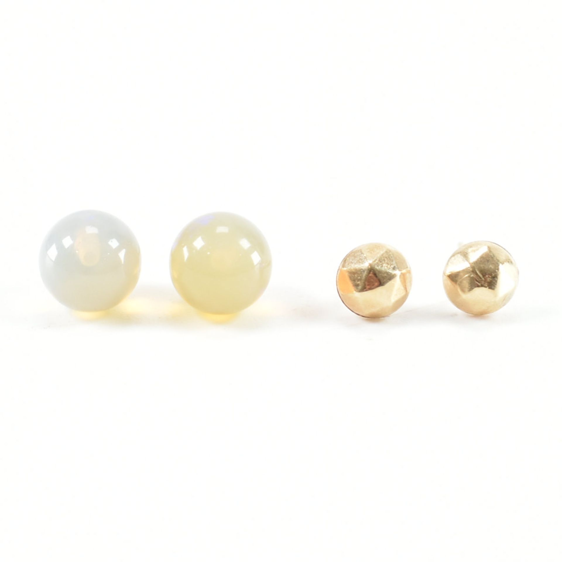 TWO PAIRS OF 9CT GOLD STUD EARRINGS