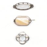 THREE GEM SET ARTS & CRAFTS BROOCH PINS