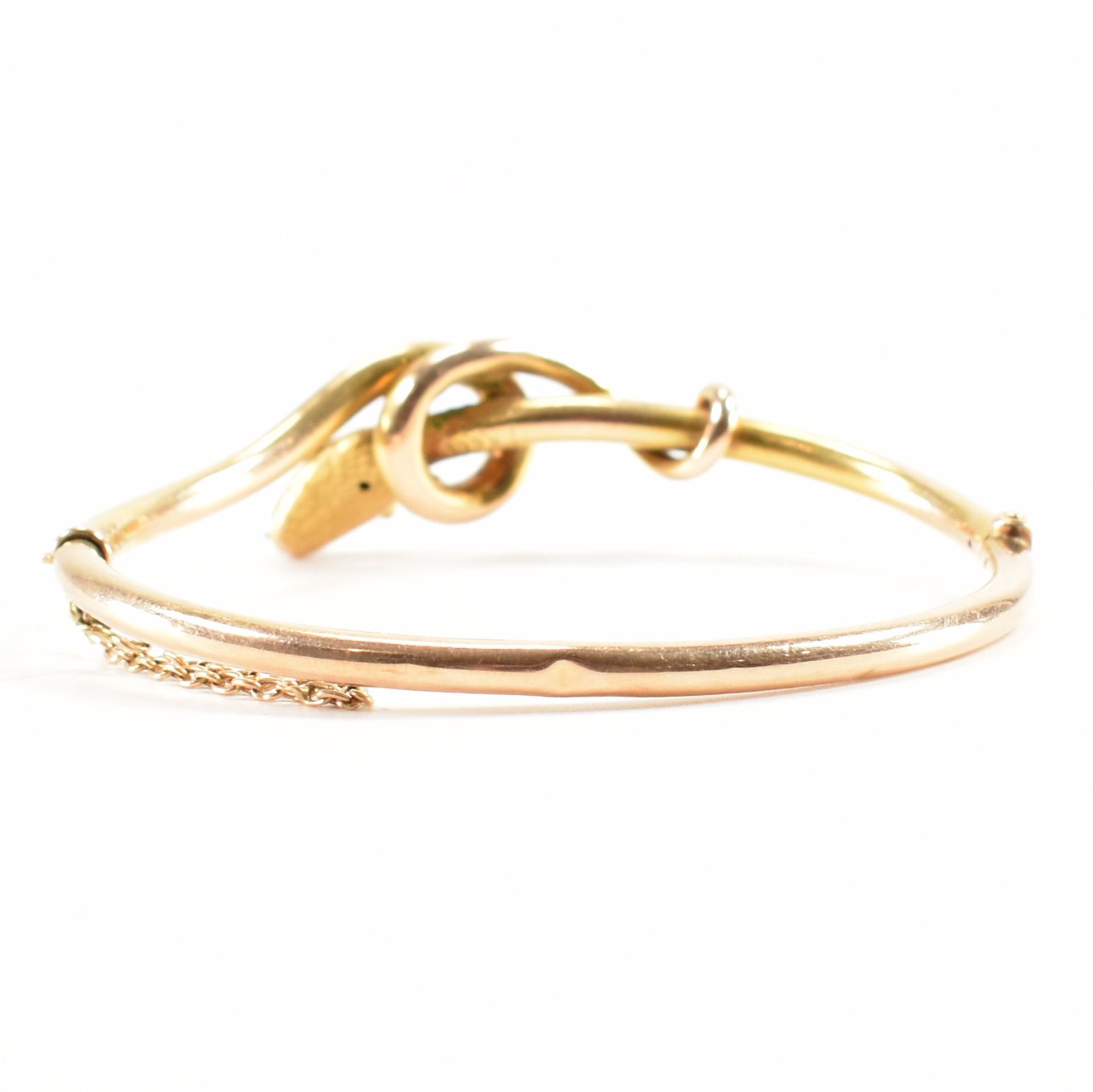 VICTORIAN 15CT GOLD SNAKE BANGLE BRACELET - Image 3 of 8