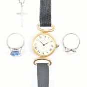 COLLECTION OF ASSORTED SILVER JEWELLERY & ACCURIST WRISTWATCH