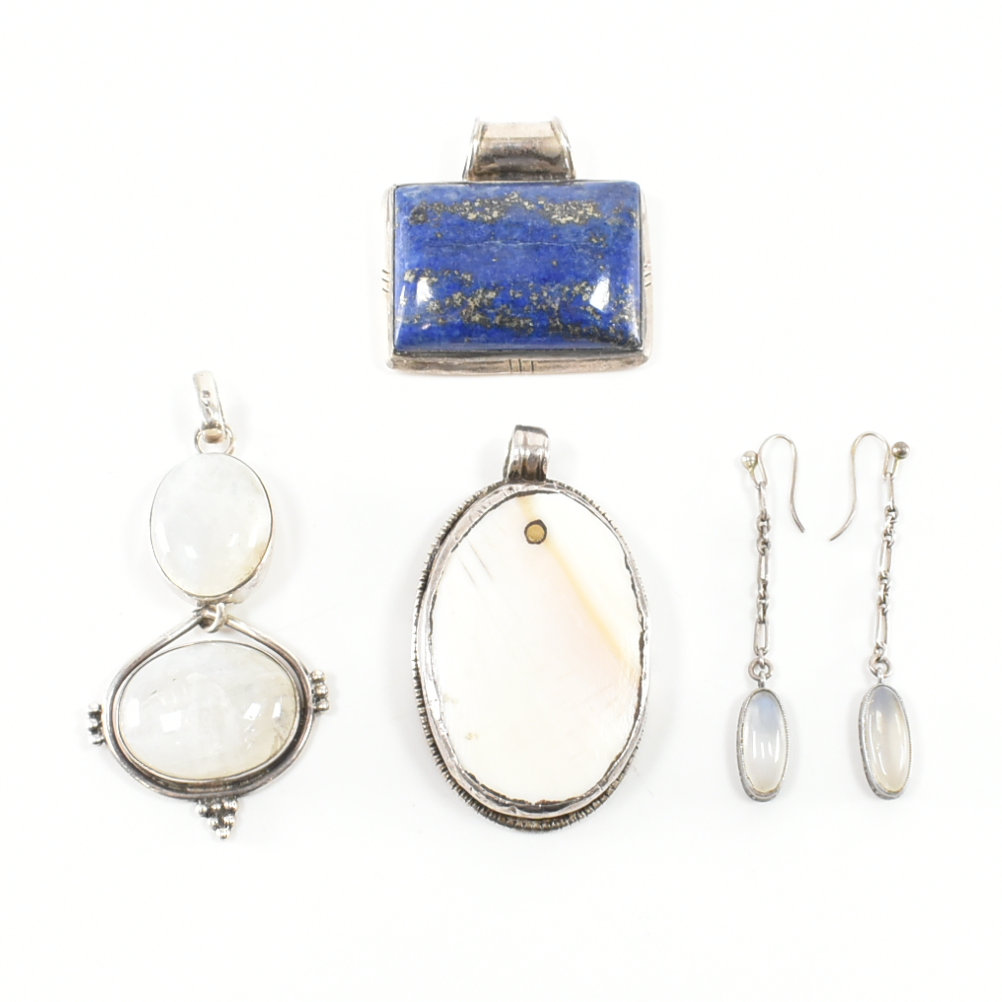 COLLECTION OF ASSORTED SILVER NECKLACE PENDANTS & PAIR OF EARRINGS - Image 2 of 5