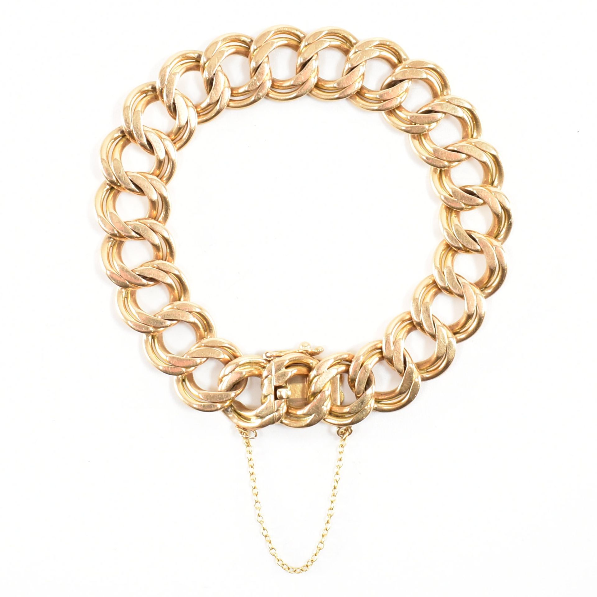 WITHDRAWN - VINTAGE FRENCH 18CT GOLD DOUBLE CURB LINK BRACELET