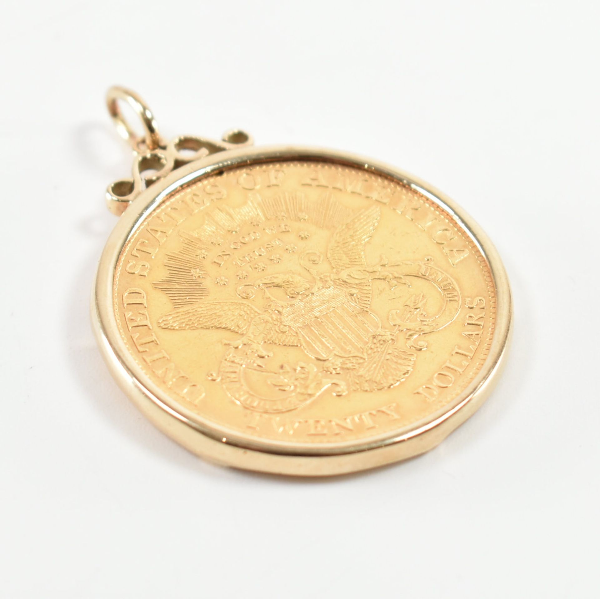 GOLD 1900 UNITED STATES OF AMERICA LIBERTY 20 DOLLARS COIN PENDANT - Bild 3 aus 4