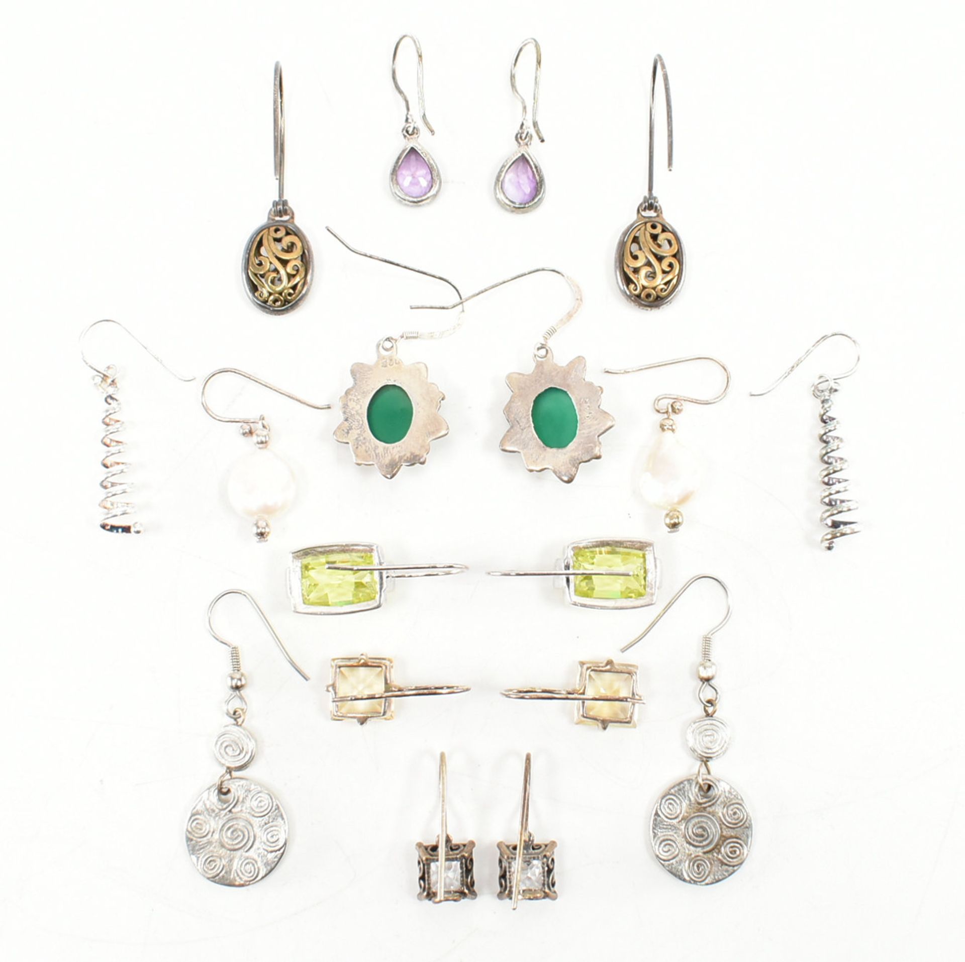 COLLECTION OF ASSORTED SILVER & WHITE METAL EARRINGS - Image 3 of 3