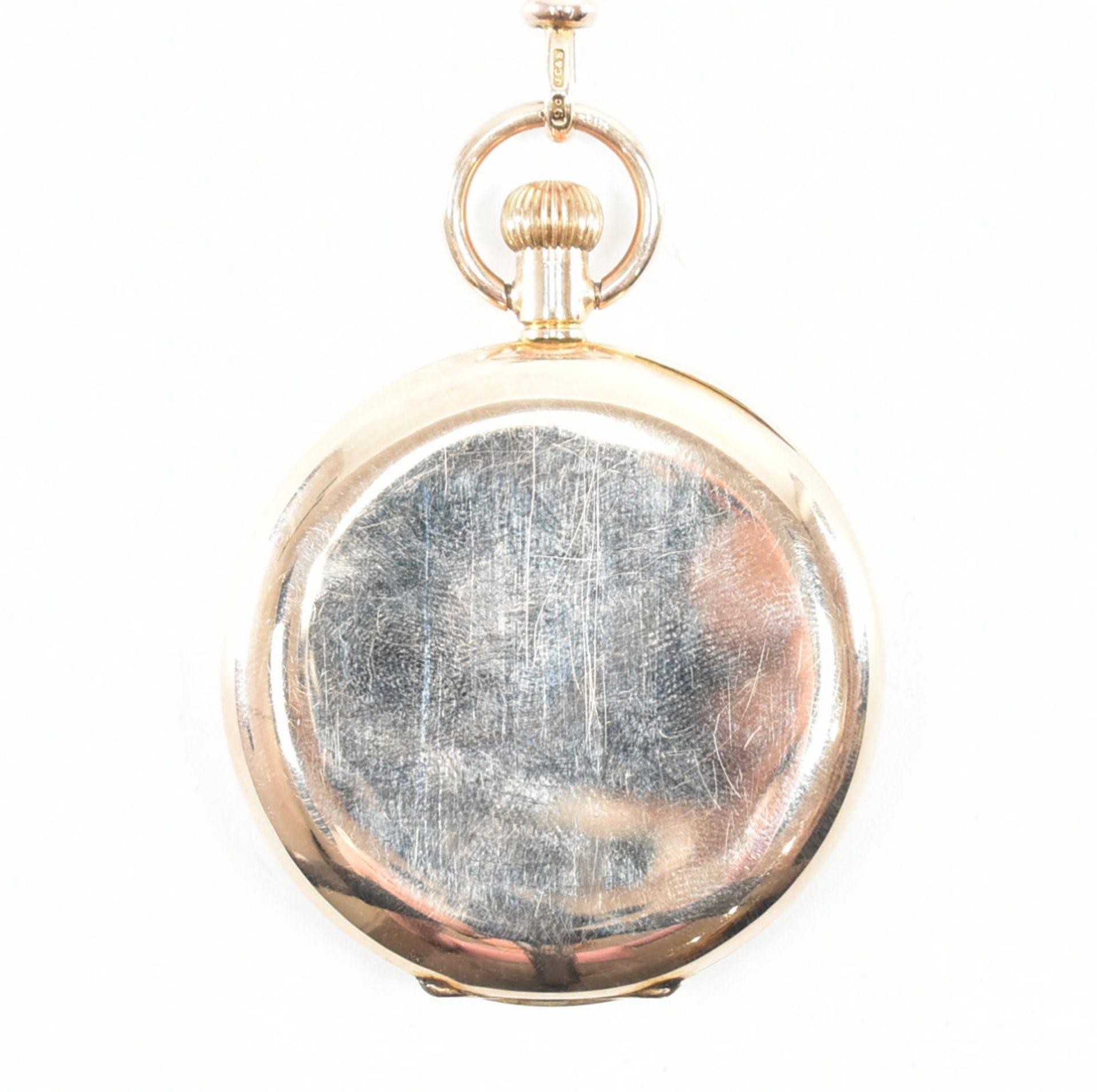 HALLMARKED 9CT GOLD HALF HUNTER POCKET WATCH - Image 4 of 12