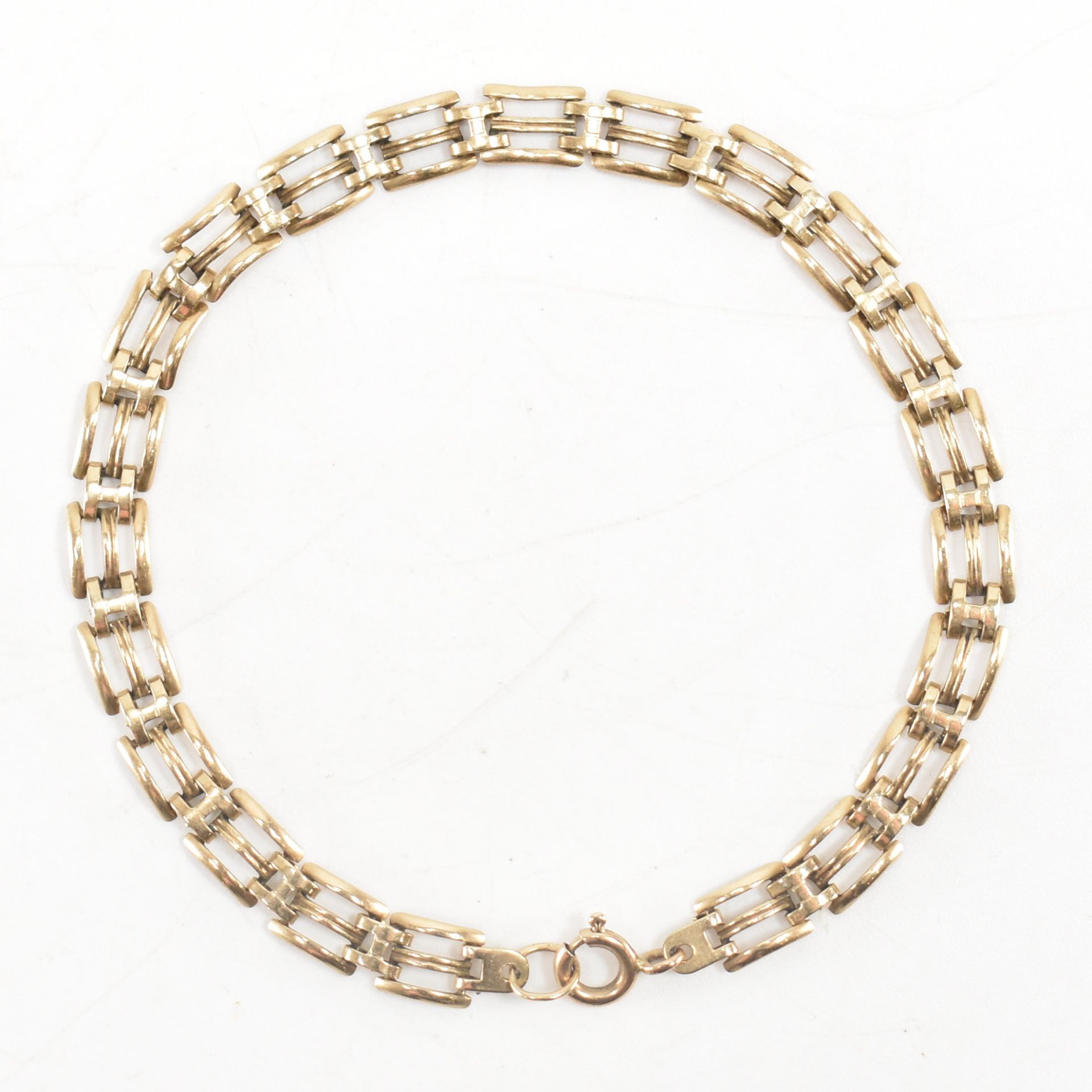 VINTAGE 9CT GOLD FANCY LINK CHAIN BRACELET - Bild 2 aus 5